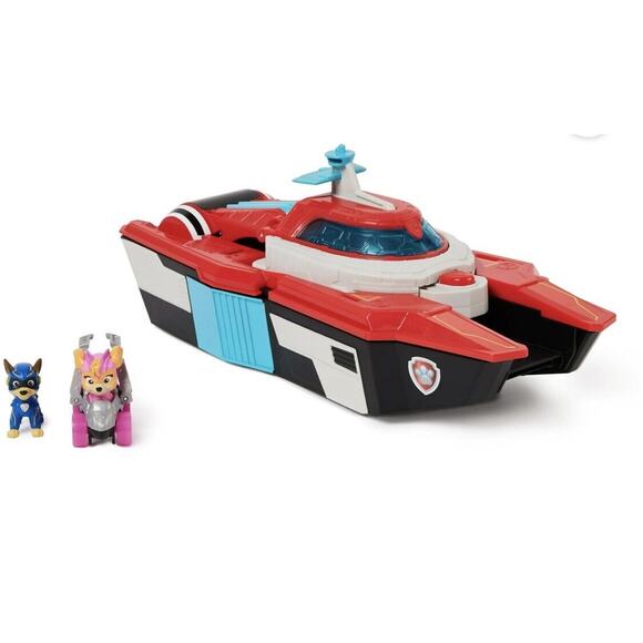 Paw Patrol Pup Squad Aircraft Carrier HQ with Chase And Sky Racer Action Figure - Picture 2 of 4